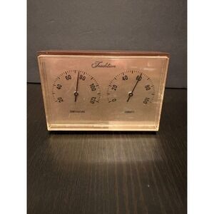 Vintage Sears Roebuck Tradition Thermometer Hygrometer MCM Desk Weather Gauge